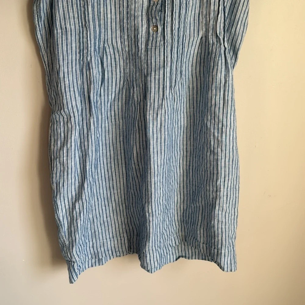 Faherty Gemina Blue Striped Linen Mini Dress XS